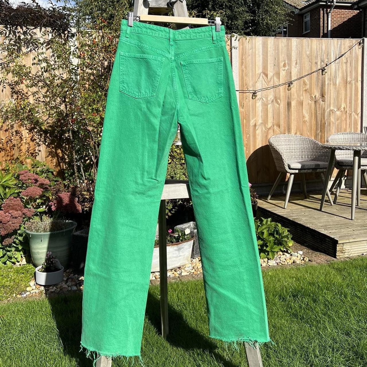 Green Zara Wide Leg Jeans US size 6, high waisted... Depop
