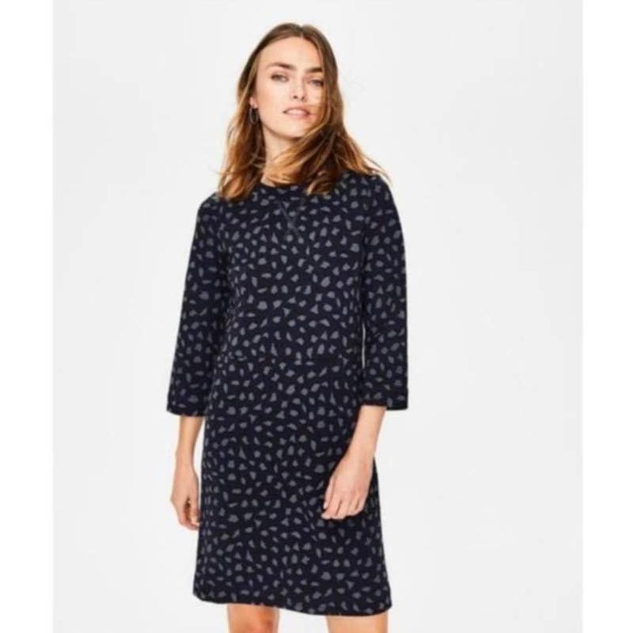 BODEN LIVIA Sweatshirt Dress Whale Grey Leopard