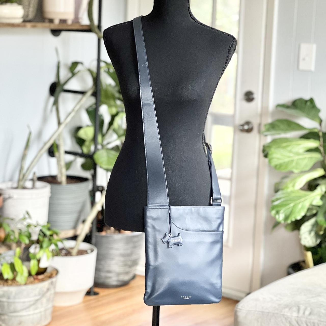 Radley London Leather Navy Blue Crossbody Bag.... Depop