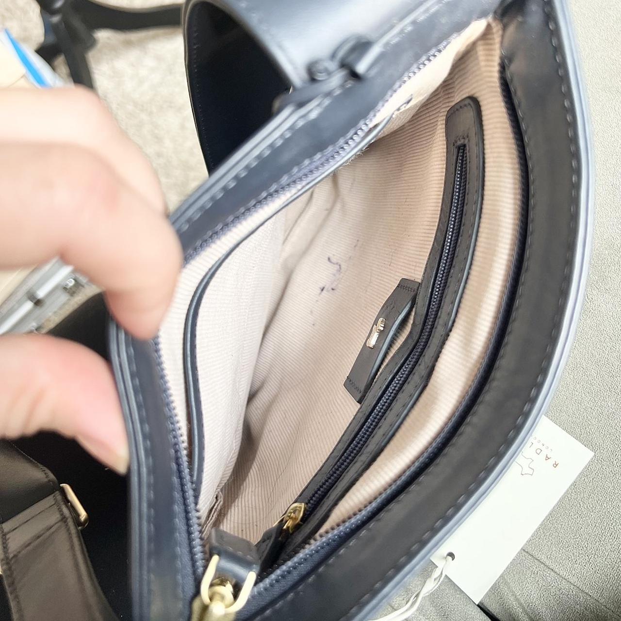 Radley London Leather Navy Blue Crossbody Bag.... Depop