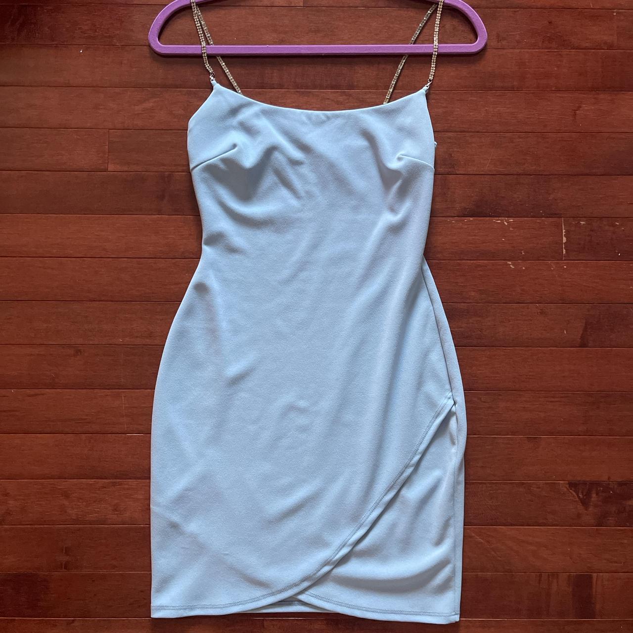 Windsor baby blue dress with rhinestone Depop