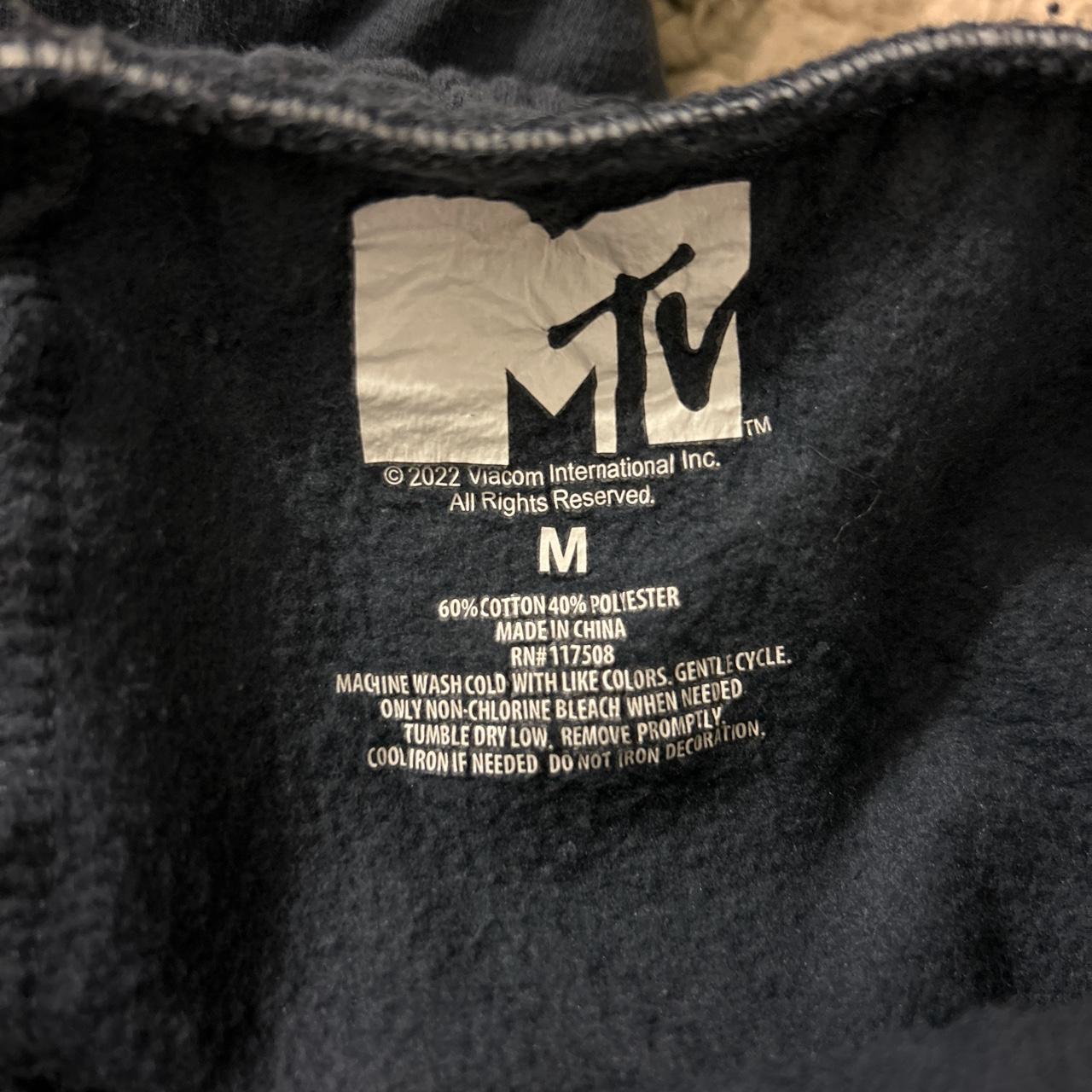 Medium navy blue MTV sweatpants. Hardly worn but... - Depop