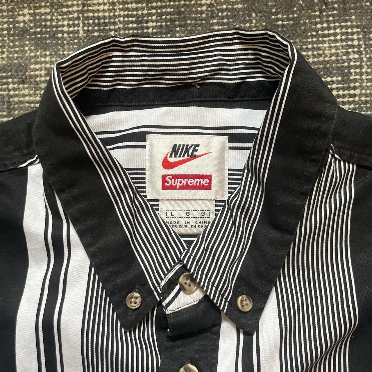 Supreme Nike Cotton Twill Shirt / Black Stripe /... - Depop