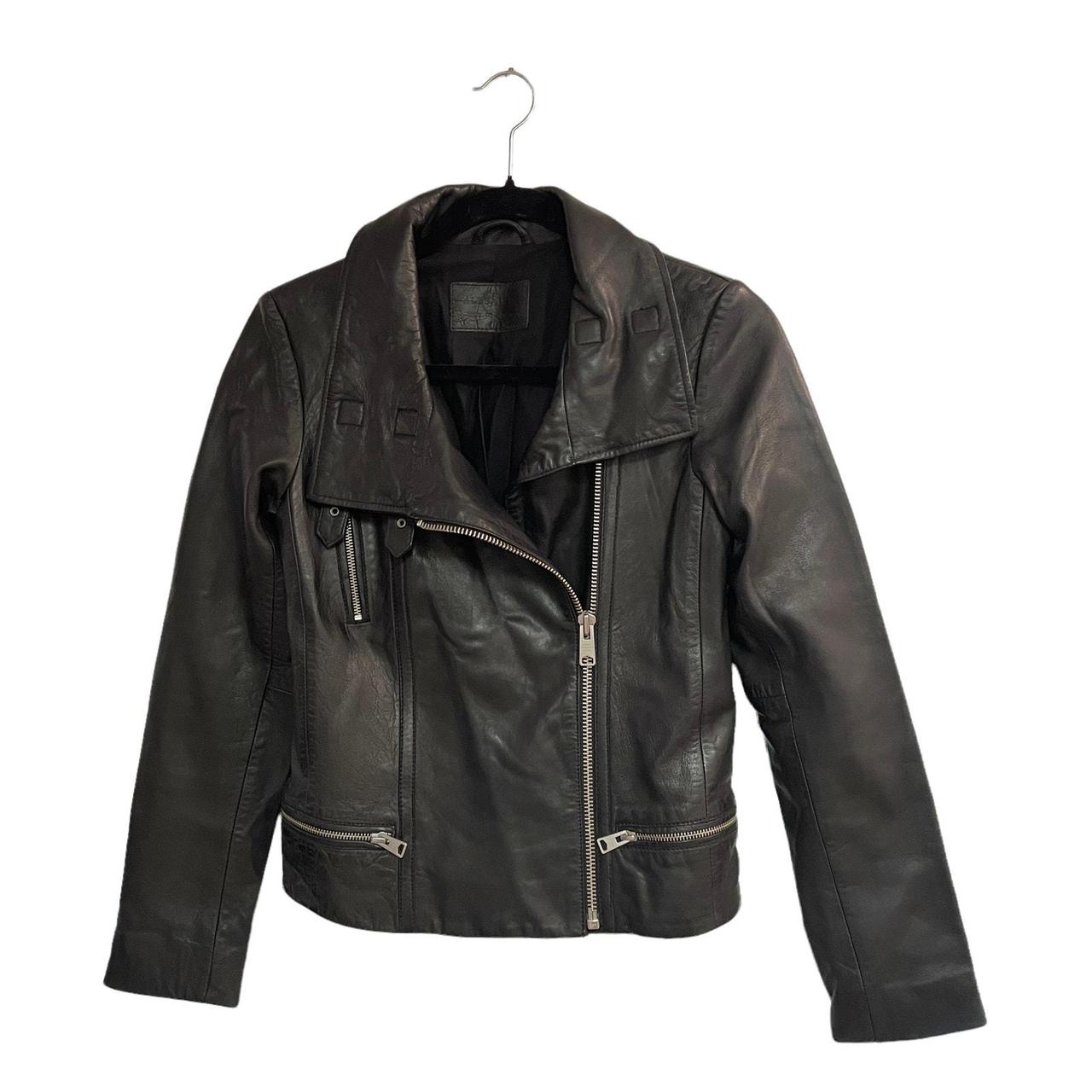 All Saints Bales Biker Jacket Black Leather A biker