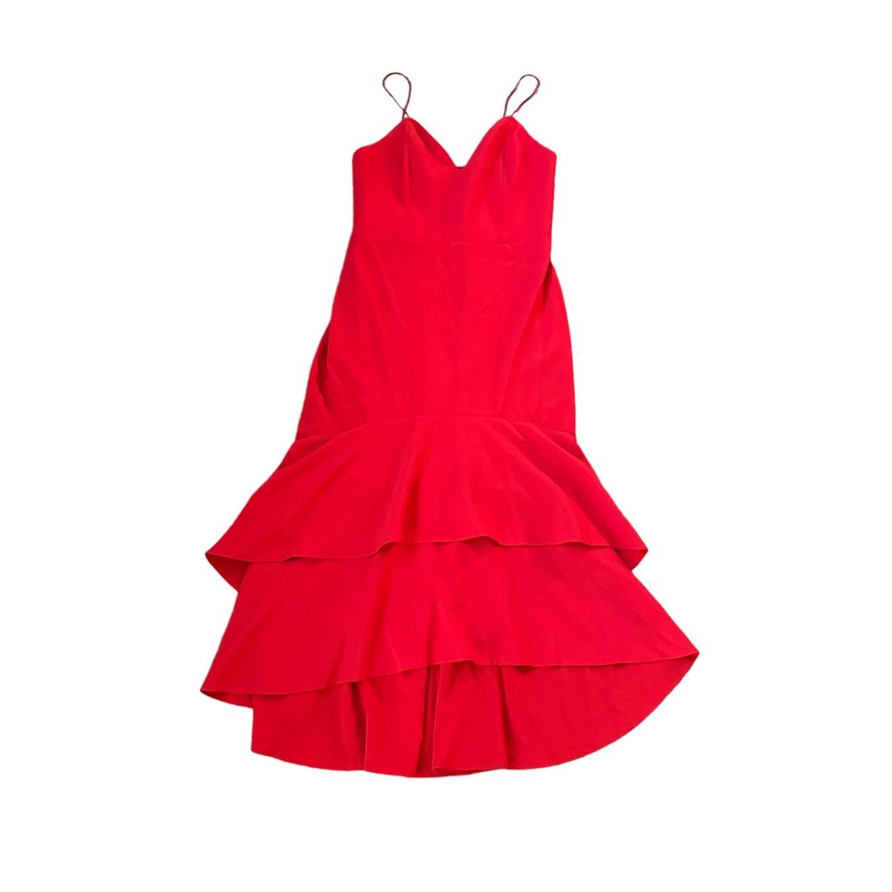 Alice Olivia Red Ruffle Midi Dress Alice Olivia. Depop