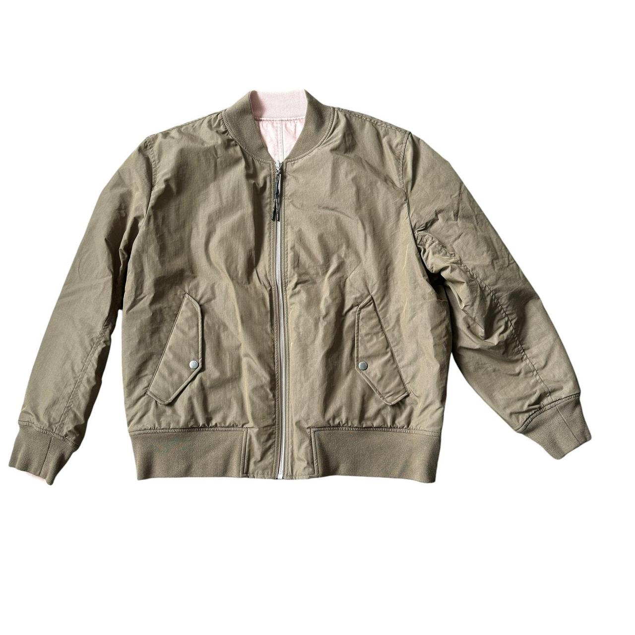 Olive green pink jacket best sale