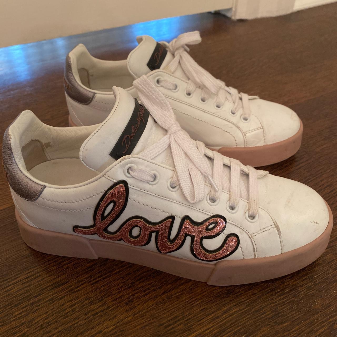 Dolce & Gabbana Women's White and Pink Trainers (2)