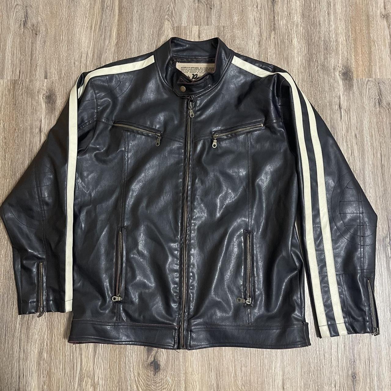 polyvinyl “leather” jacket moto style jacket... Depop