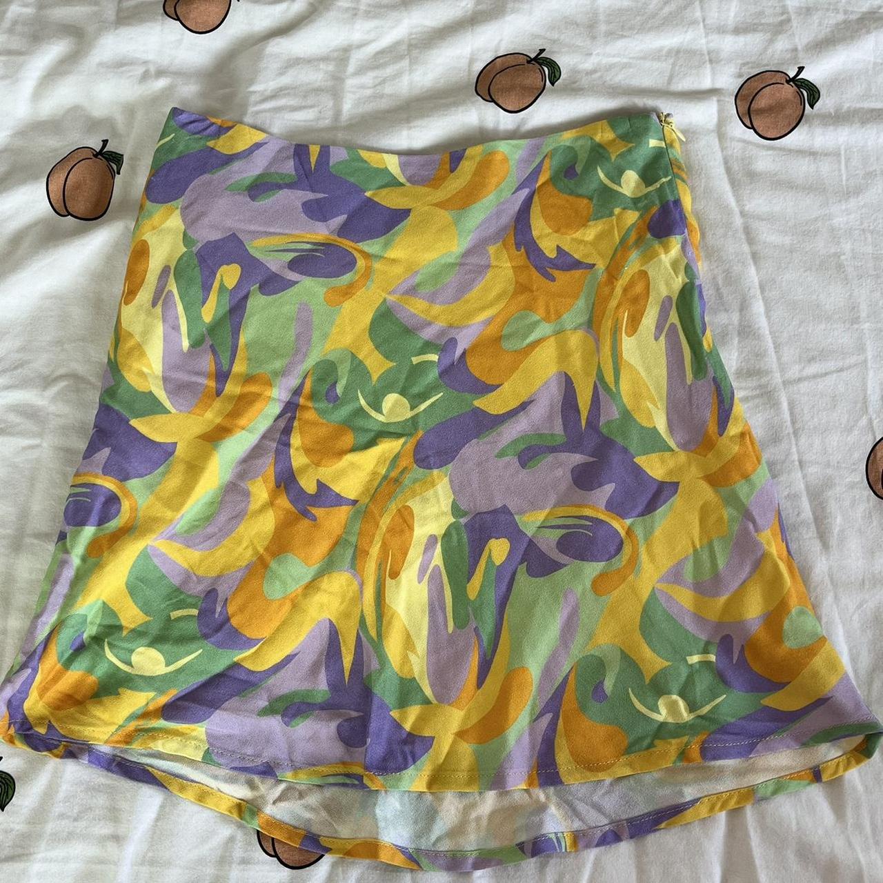 Cute lil mini skirt super colourful Brand new never... - Depop