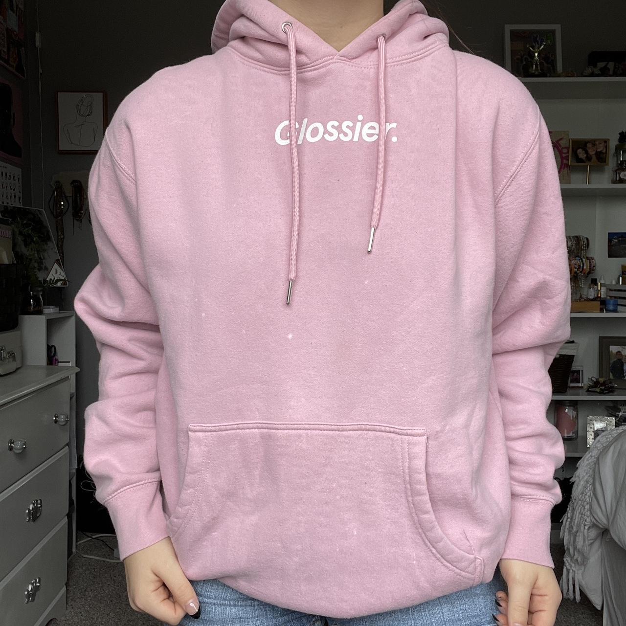 Original Pink Glossier Hoodie size S - minor bleach... - Depop