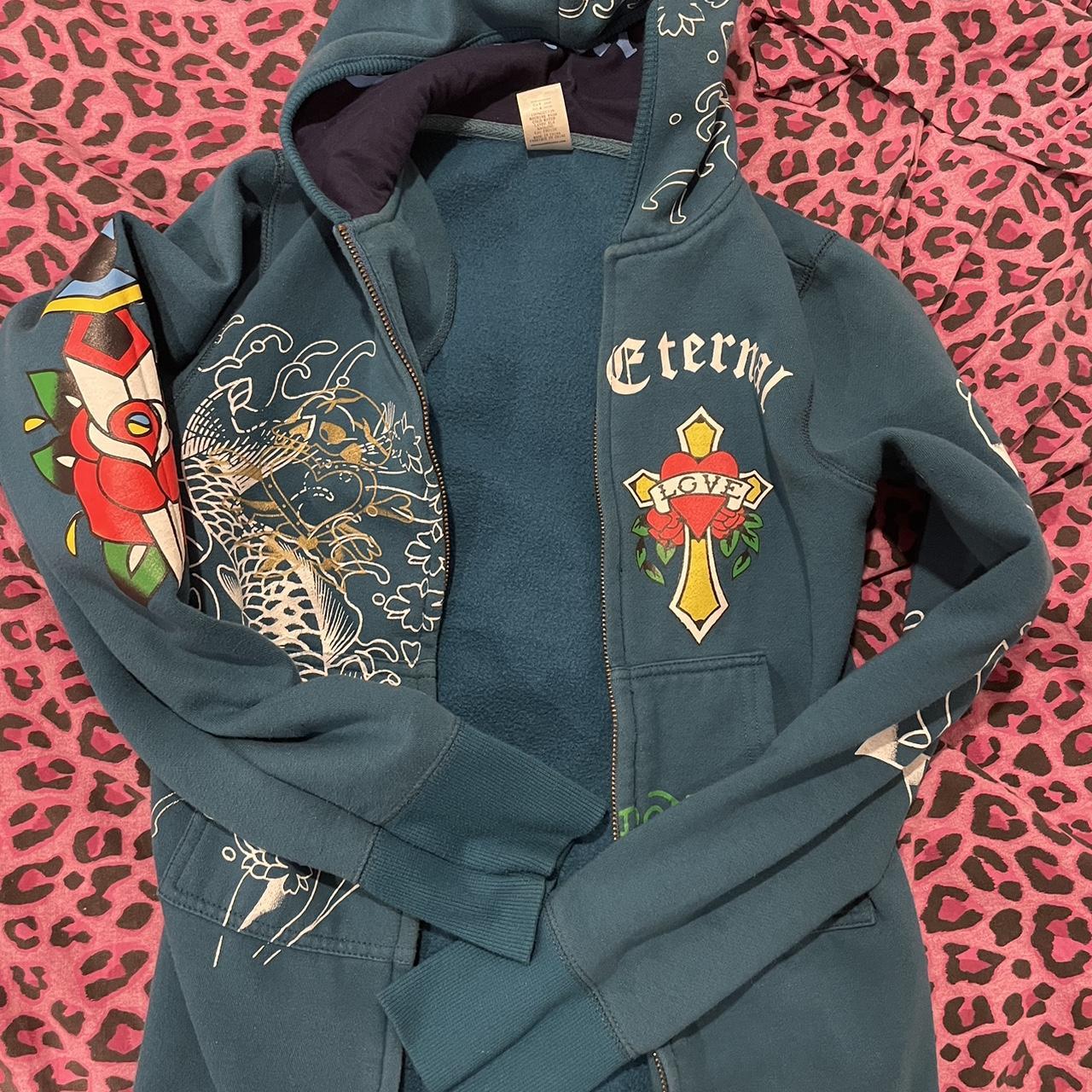 Ed hardy hoodie I find it fits more like a s only... - Depop