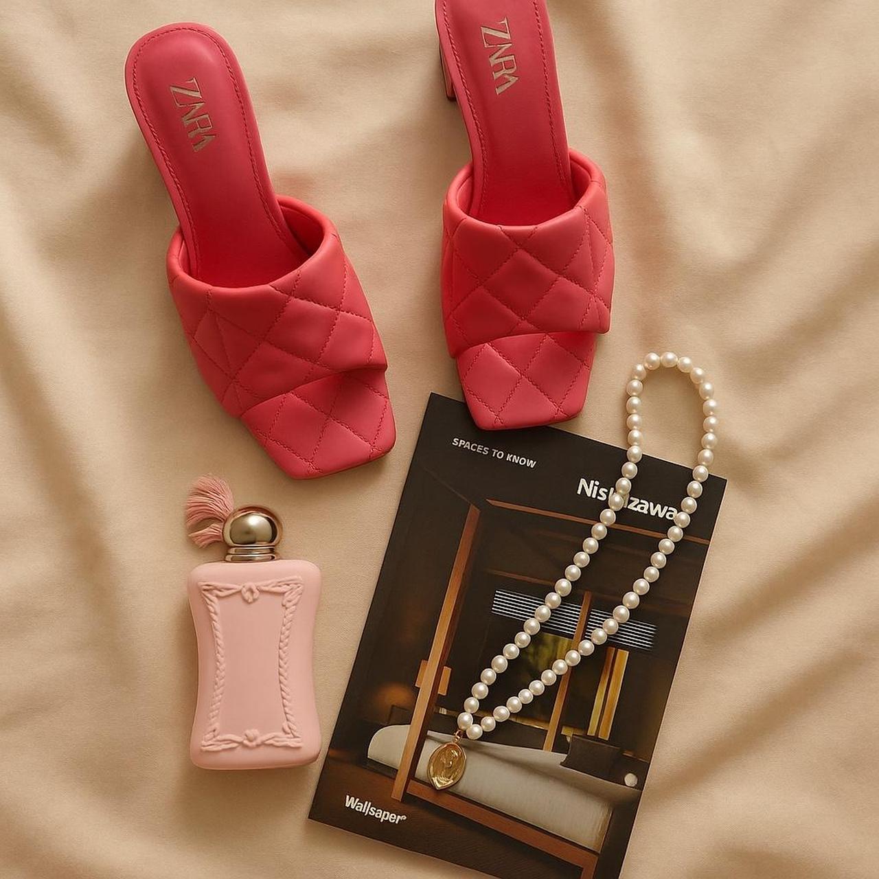 Zara ladies heels Block heel padded sandals Depop