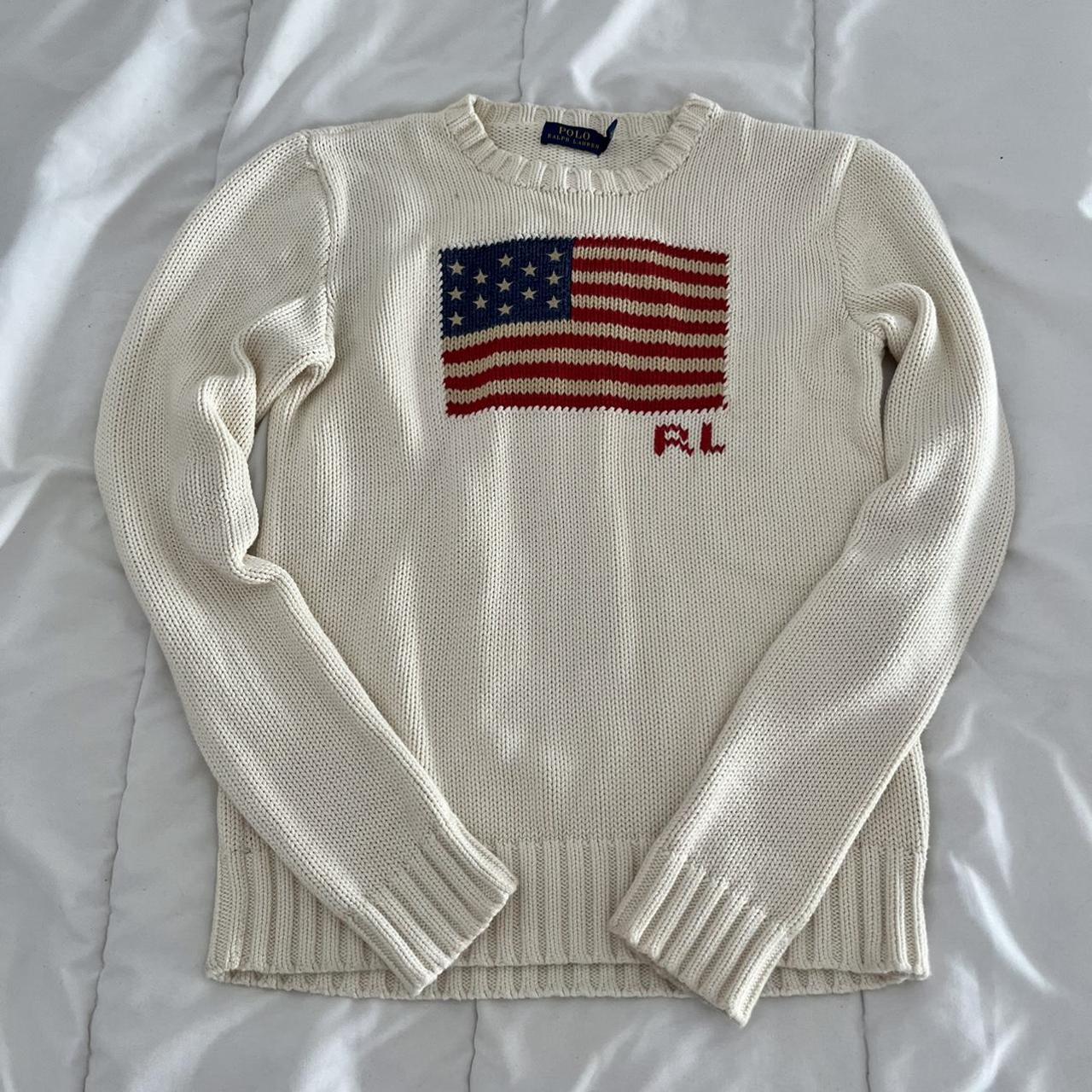 POLO RALPH LAUREN american flag sweater - size: S -... - Depop