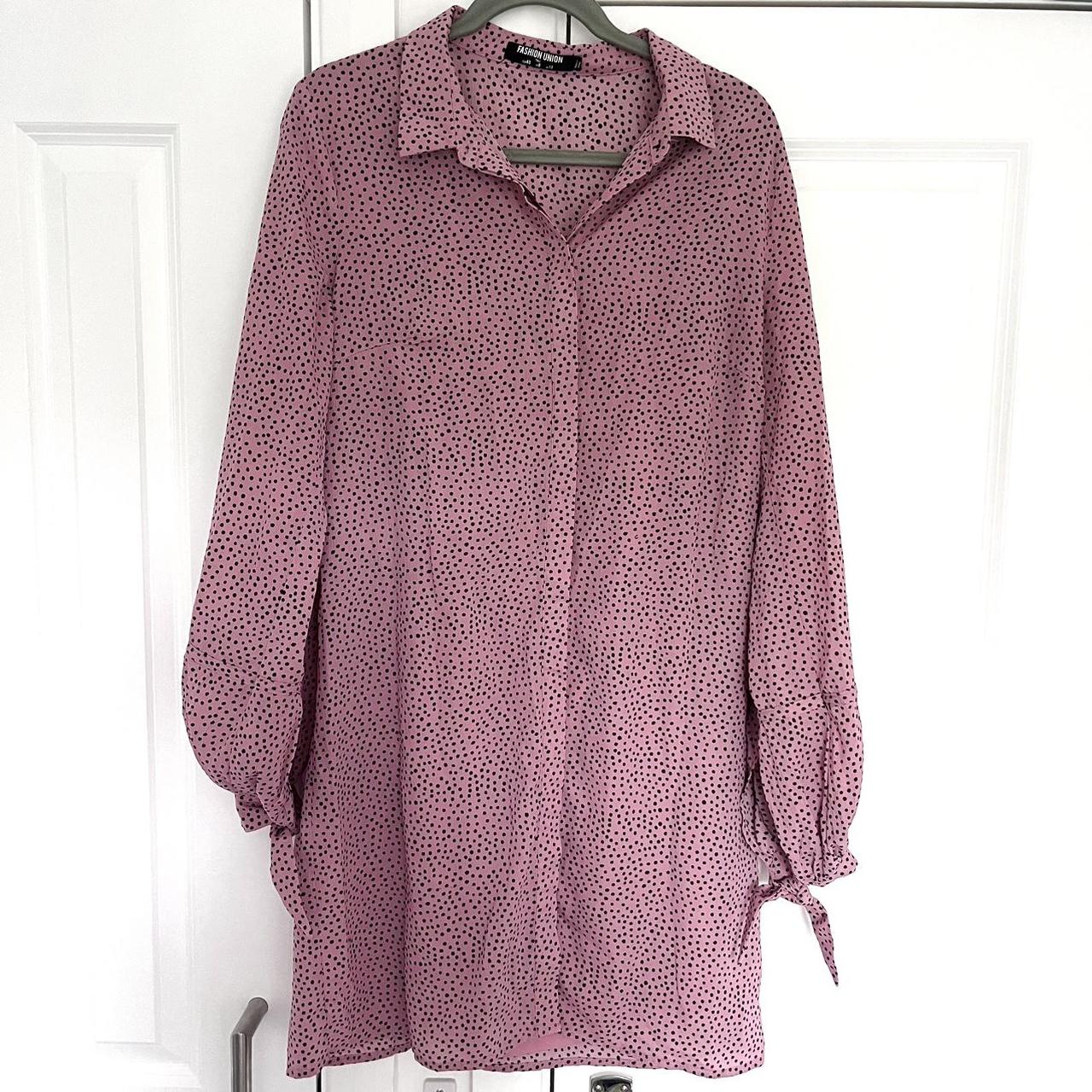 Fashion Union Tall pink and black polka dot