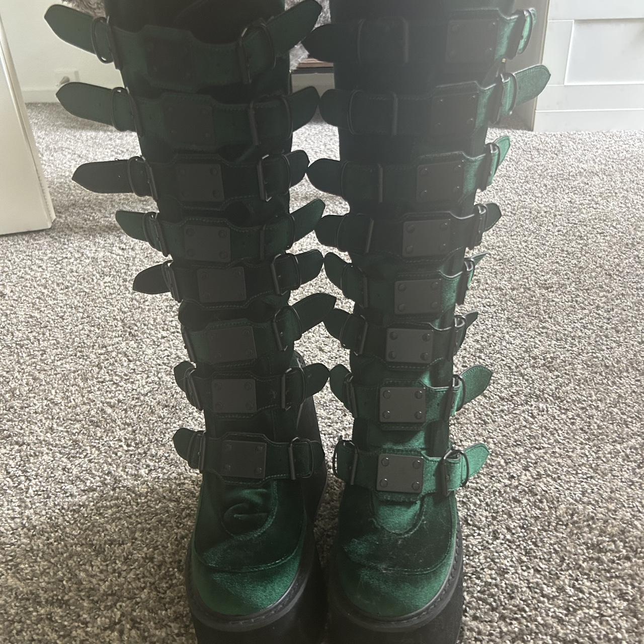 Demonia Women's Platform Boots - Green - US 8 – G… - image 3