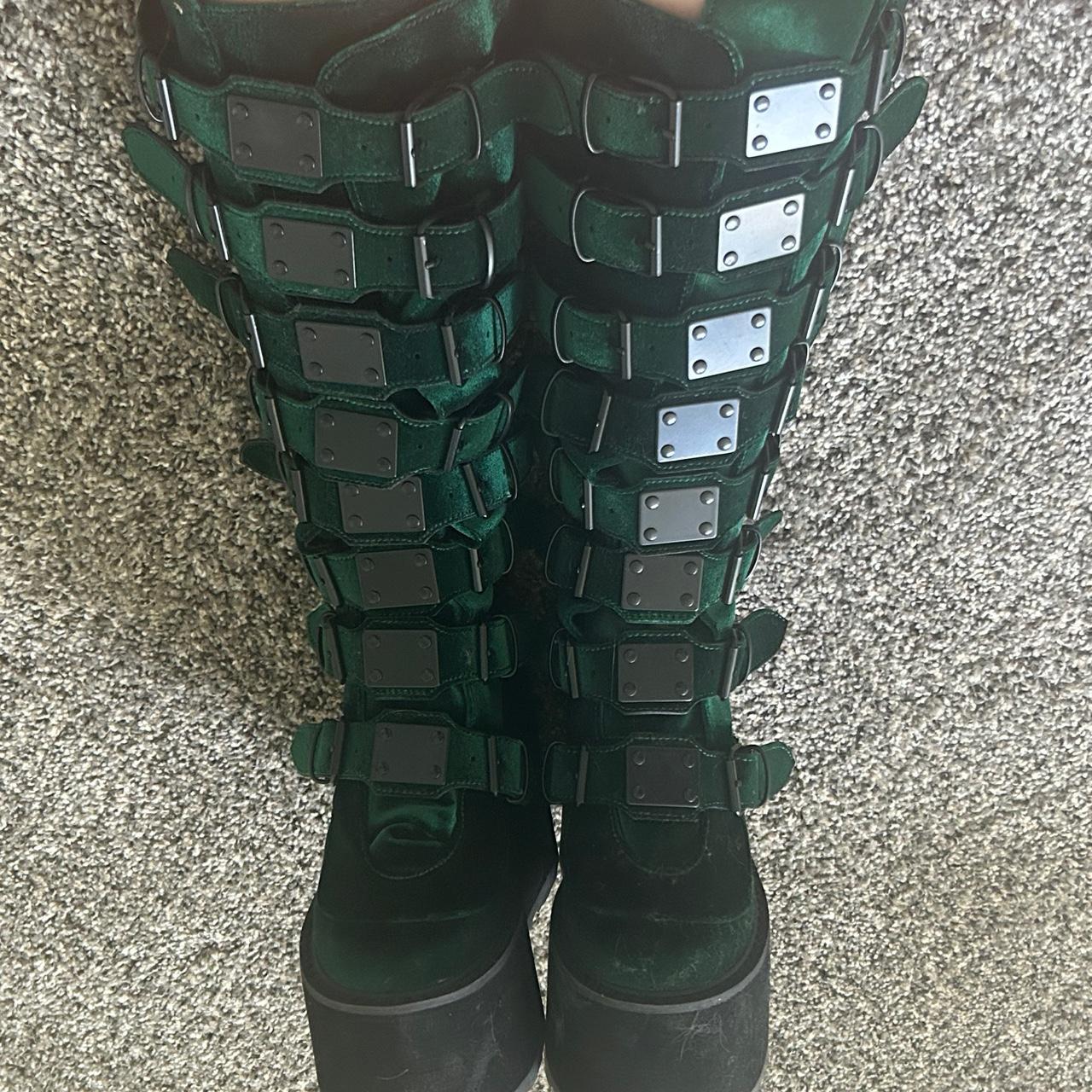 Demonia Women's Platform Boots - Green - US 8 – G… - image 2