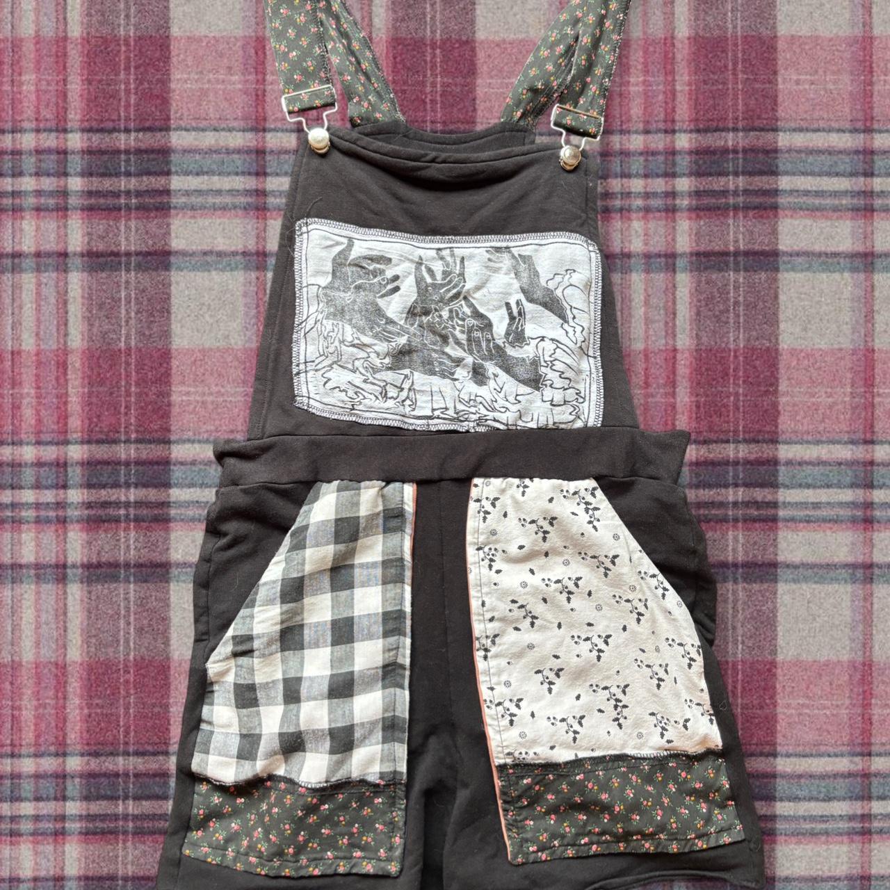 Women's Overalls - Multi/Grey – black patchwork o… - image 1