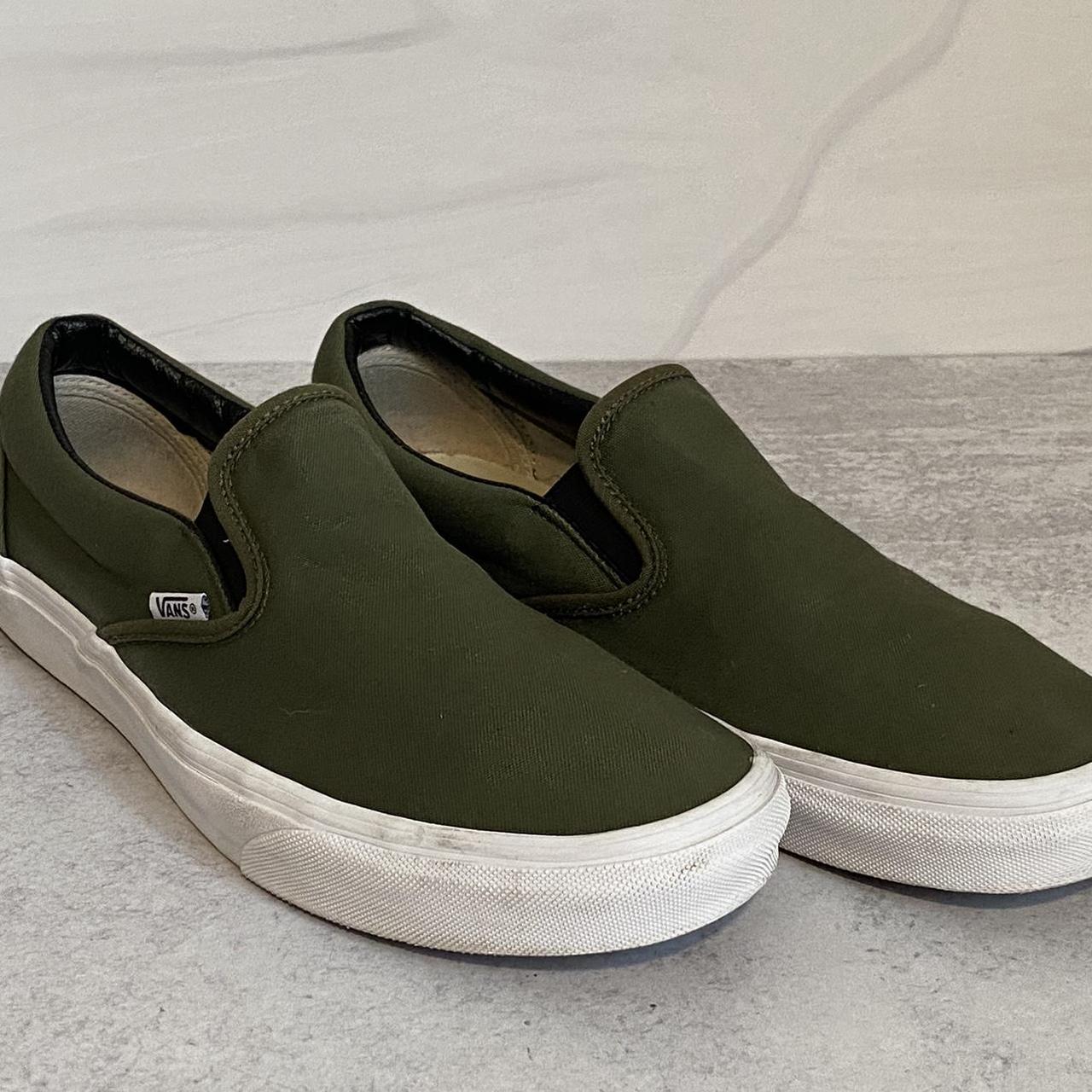 Army green slip on hot sale vans