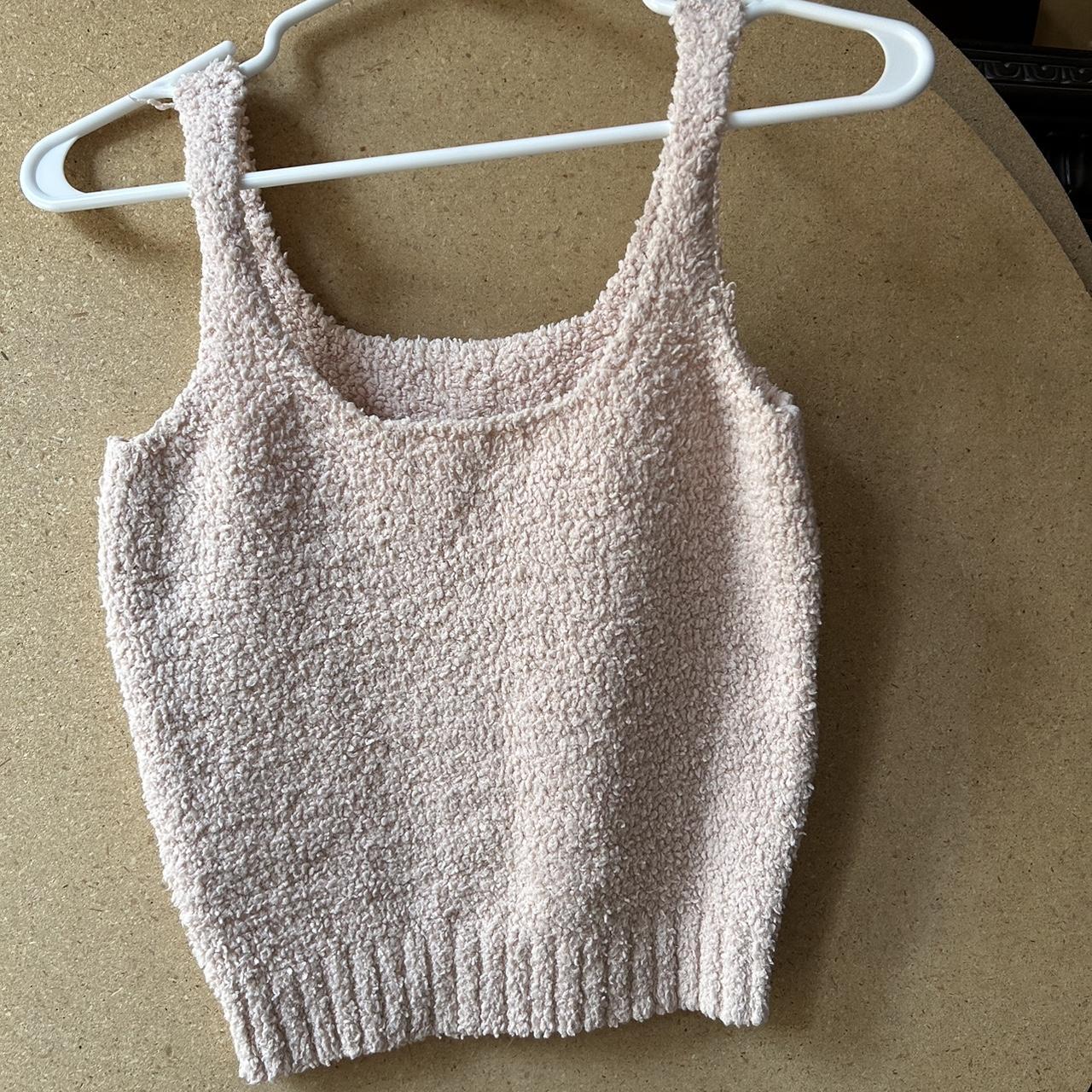 SKIMS Cozy Knit Fuzzy Dusk Pink Tank Top SIZE... - Depop