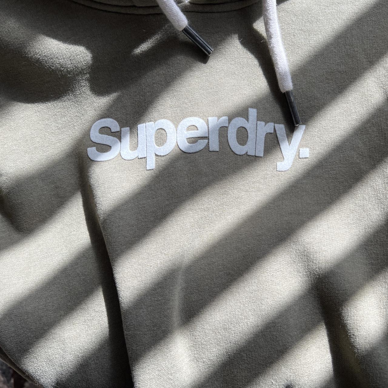 Superdry Women's Green and White Hoodie (2)
