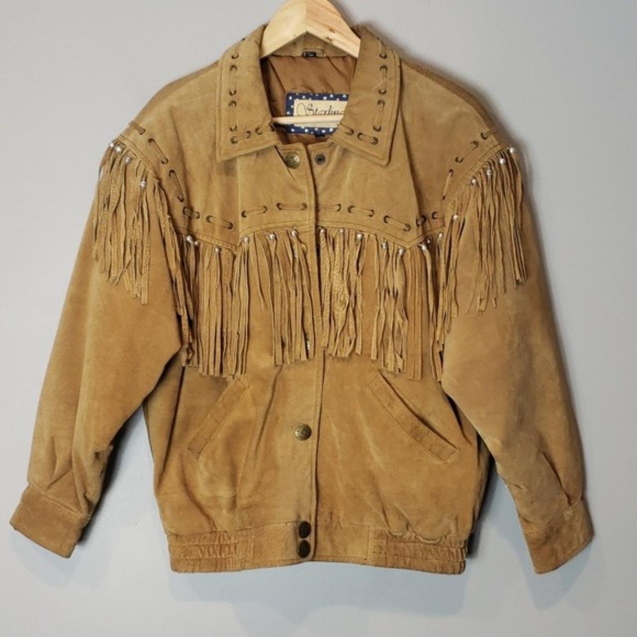 Western Leather Jacket Starling Vintage Fringe Brown... - Depop