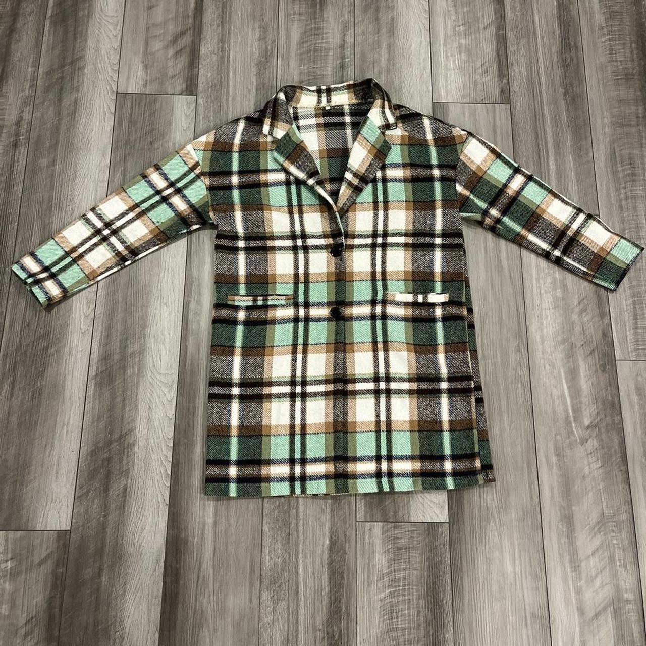 Women's Shacket Jacket - Multi/Green - S – Long p… - image 1