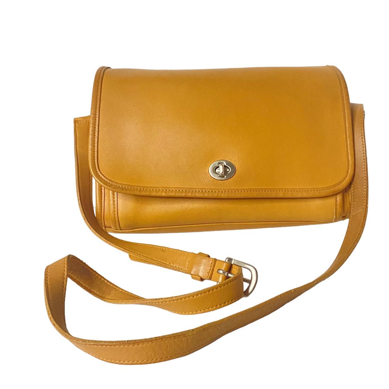 Coach tan offers leather crossbody bag