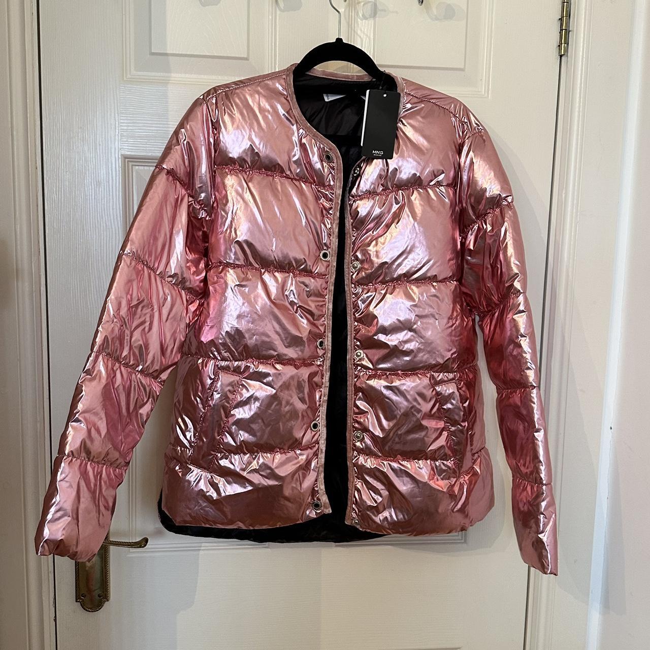 mango metallic puffer jacket