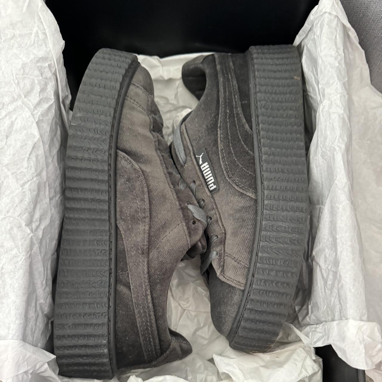 Rihanna Puma Fenty Creeper in Grey Velvet Depop