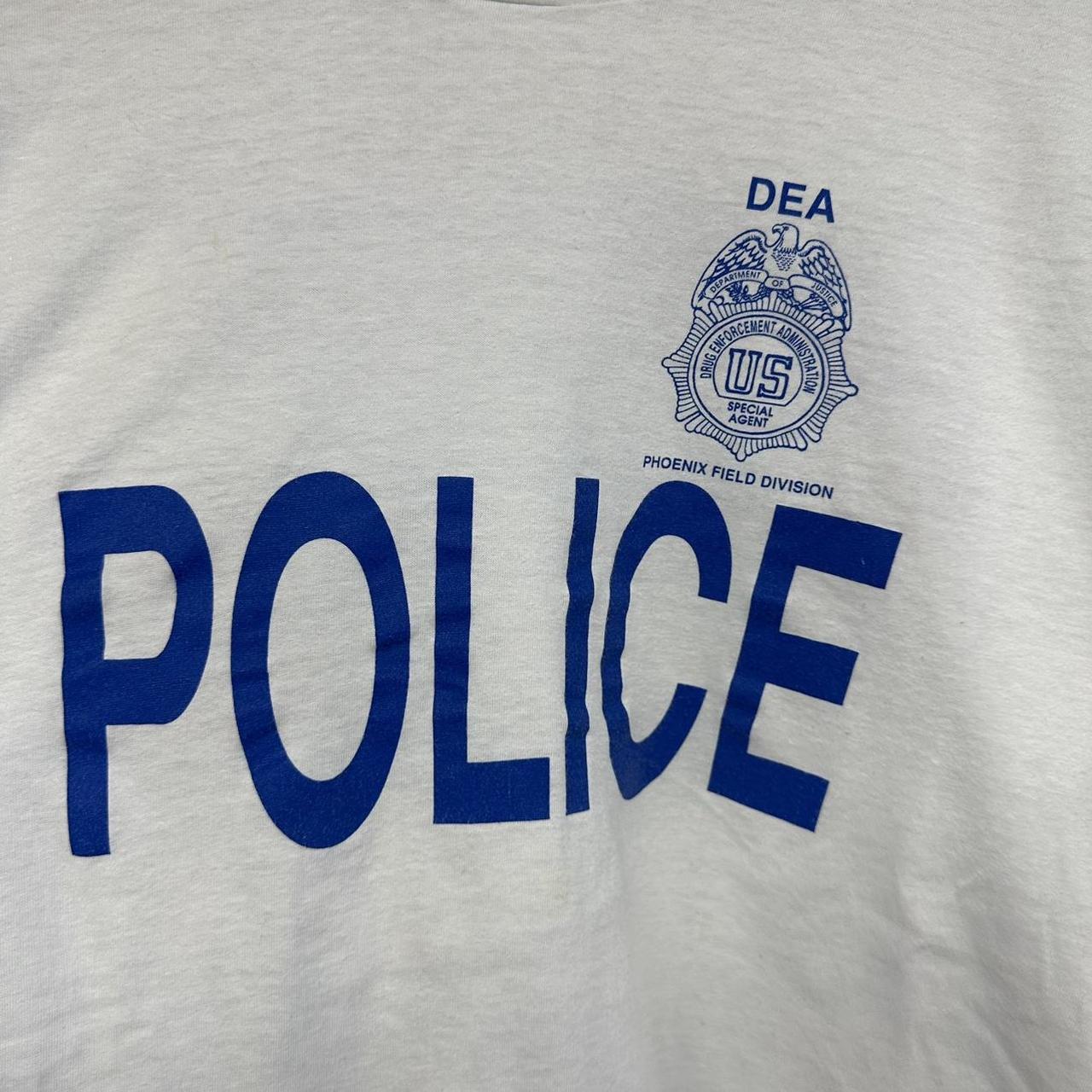 Vintage 80s 1980s DEA agent Police t shirt double... - Depop