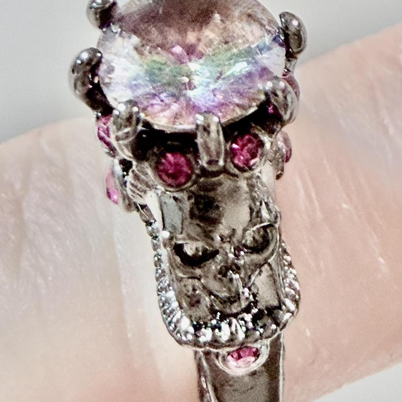 Women's Ring - Silver/Multi – Gothic Skull Ring 9… - image 4