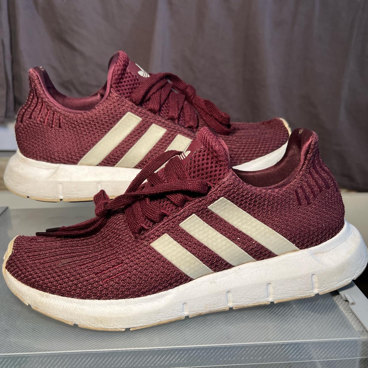 Ladies burgundy hot sale adidas trainers