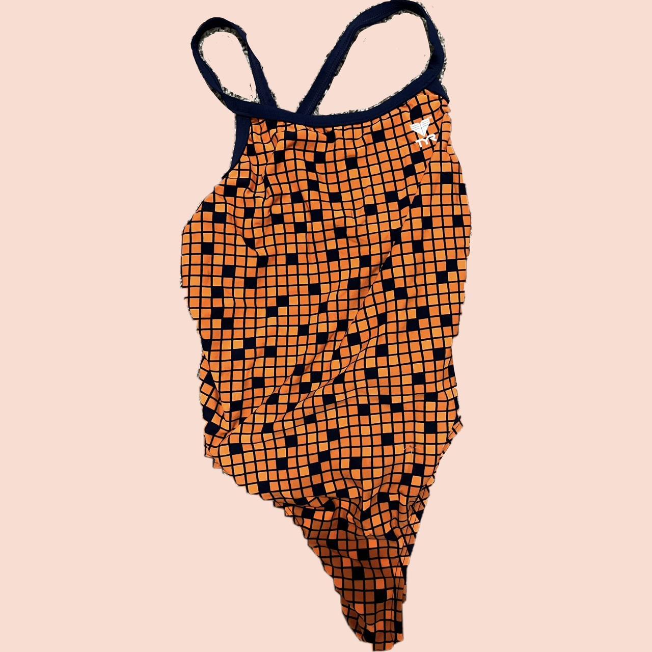 TYR Women's Orange Swimsuitonepiece Depop