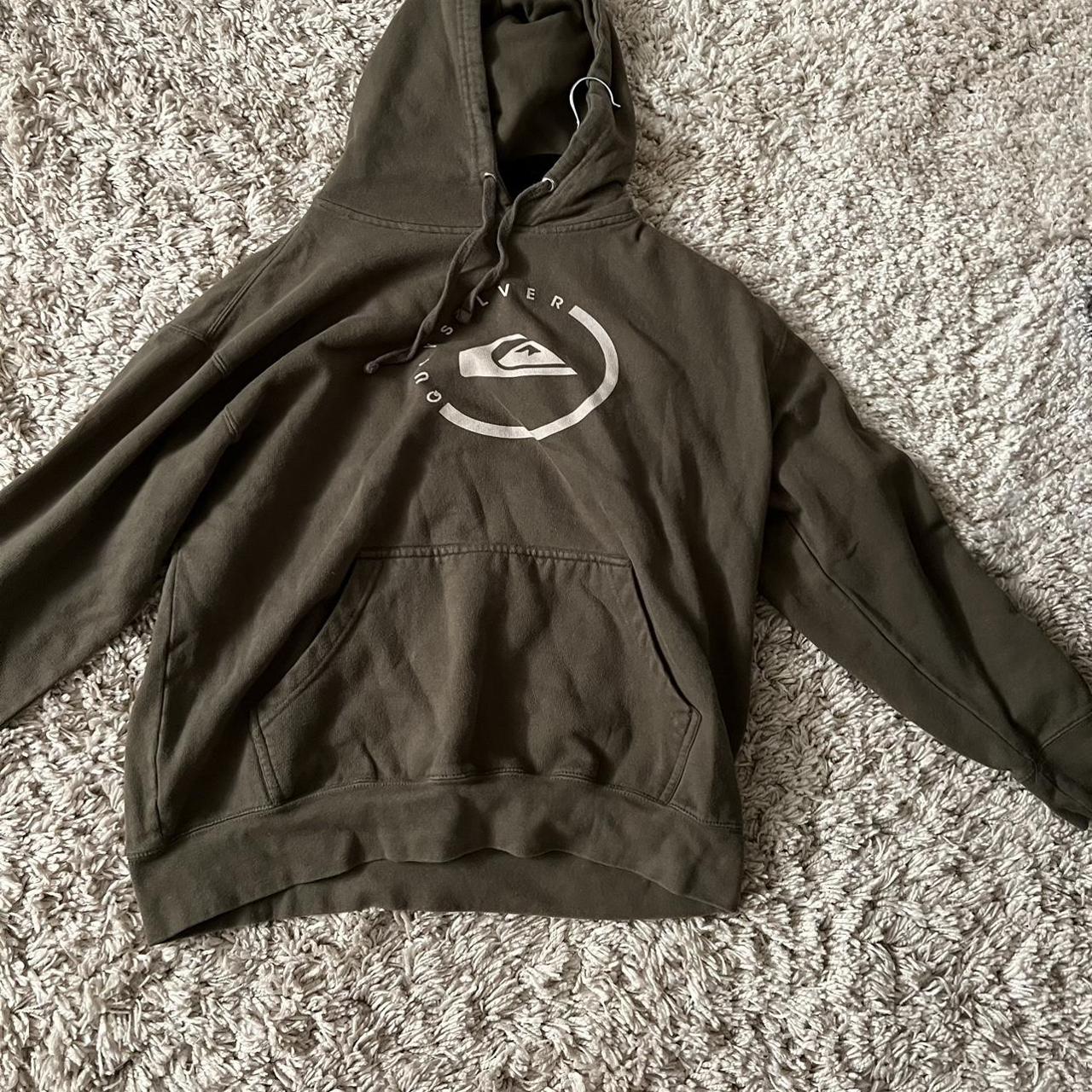 Green quiksilver hoodie Great quality! Fits size... - Depop