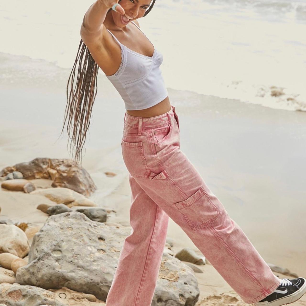 Tillys Women's Pink Jeans Depop