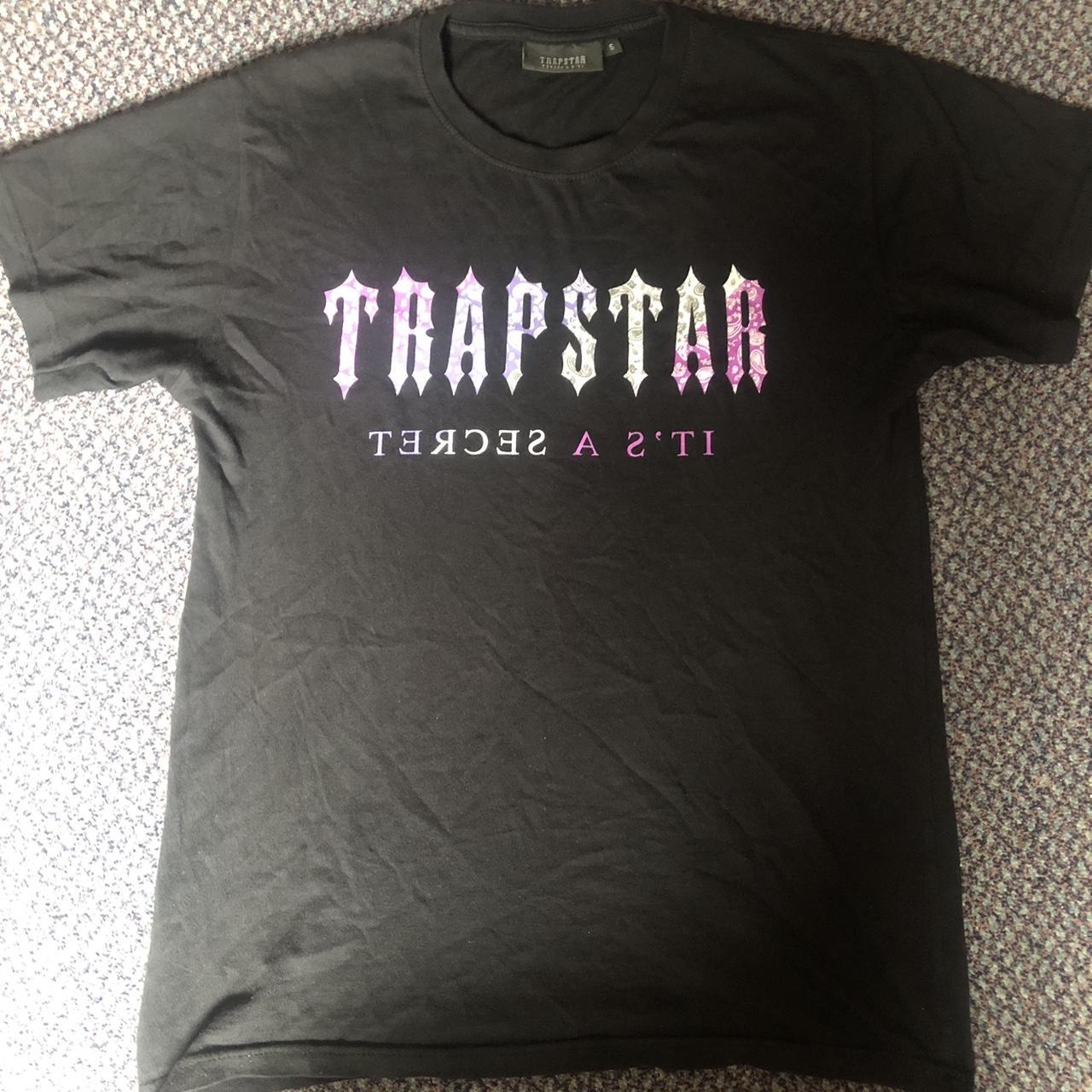 Trapstar Men's Black and Purple Tshirt Depop