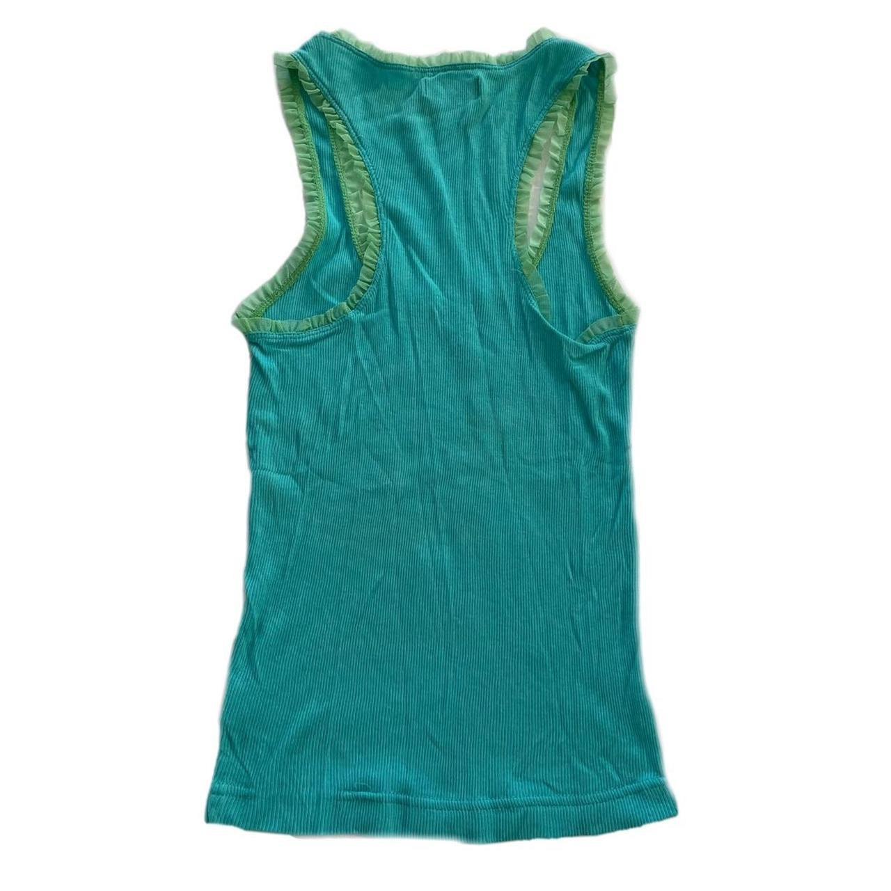 Guess Women's Blue and Pink Vest Depop