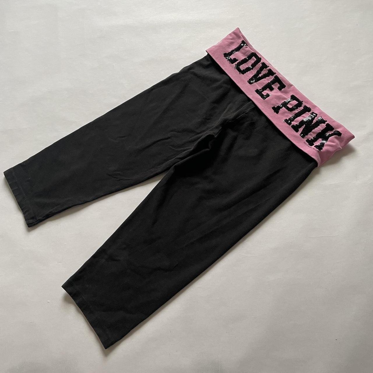 🤍Y2k yoga flare Love Pink Victoria's Secret fold - Depop
