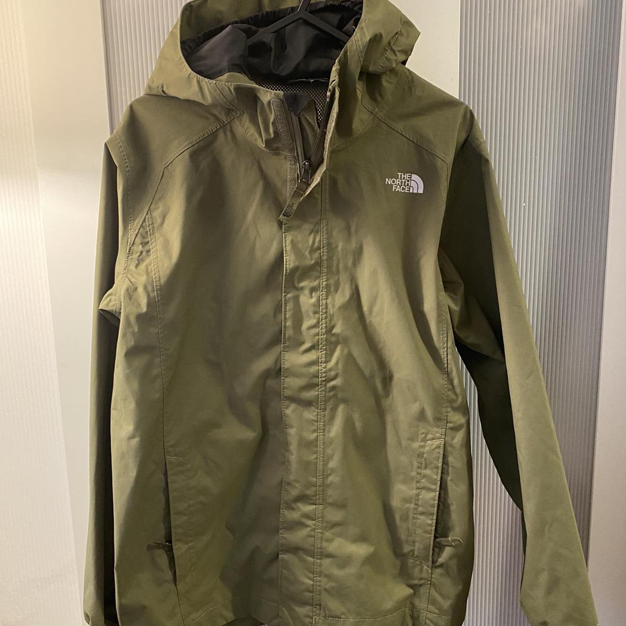 The north face boys rain jacket Khaki Very good... - Depop