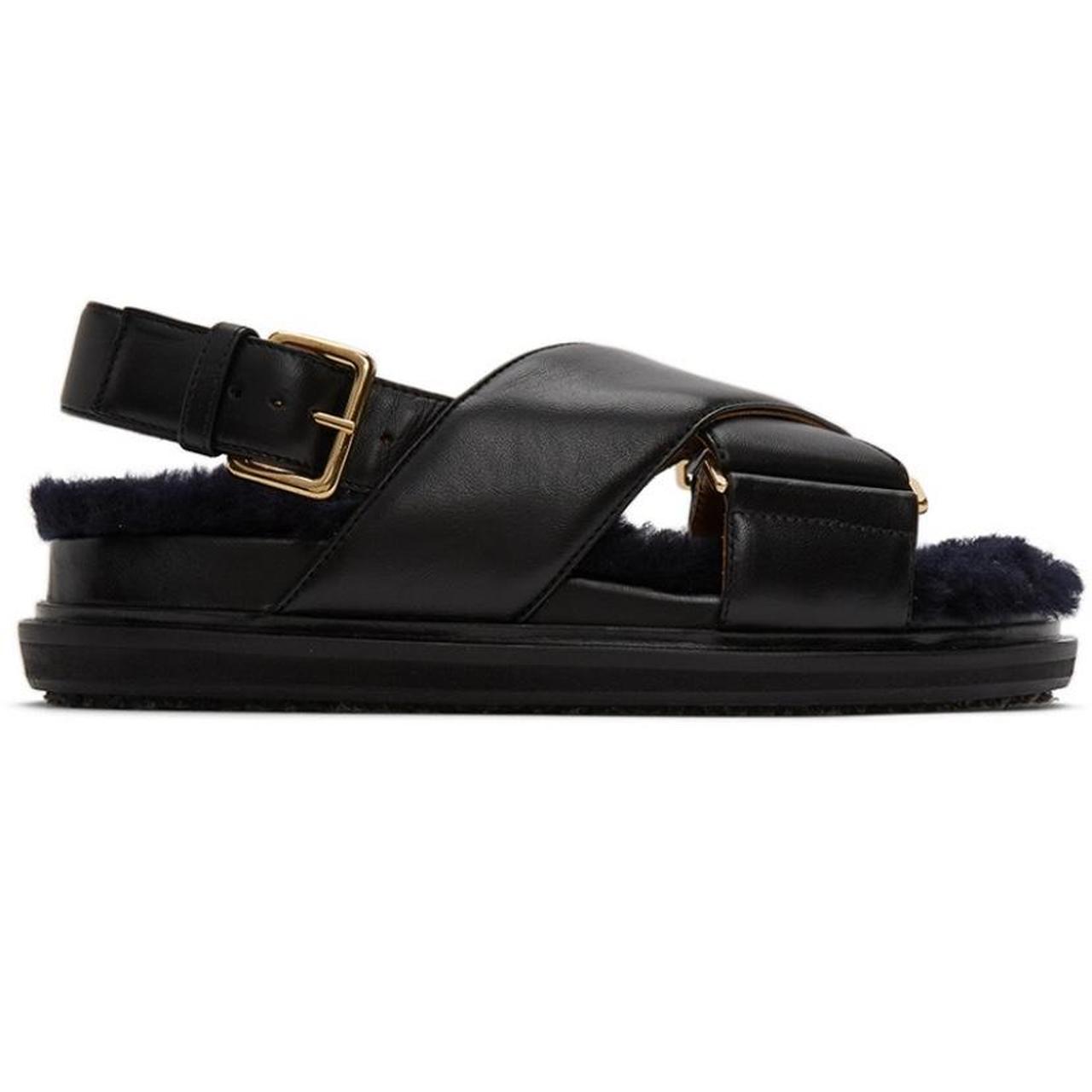 ■MARNI■ Shearling Pursebet Sandals Black SBMS004601LM07100 18934709_41310604_600.jpg