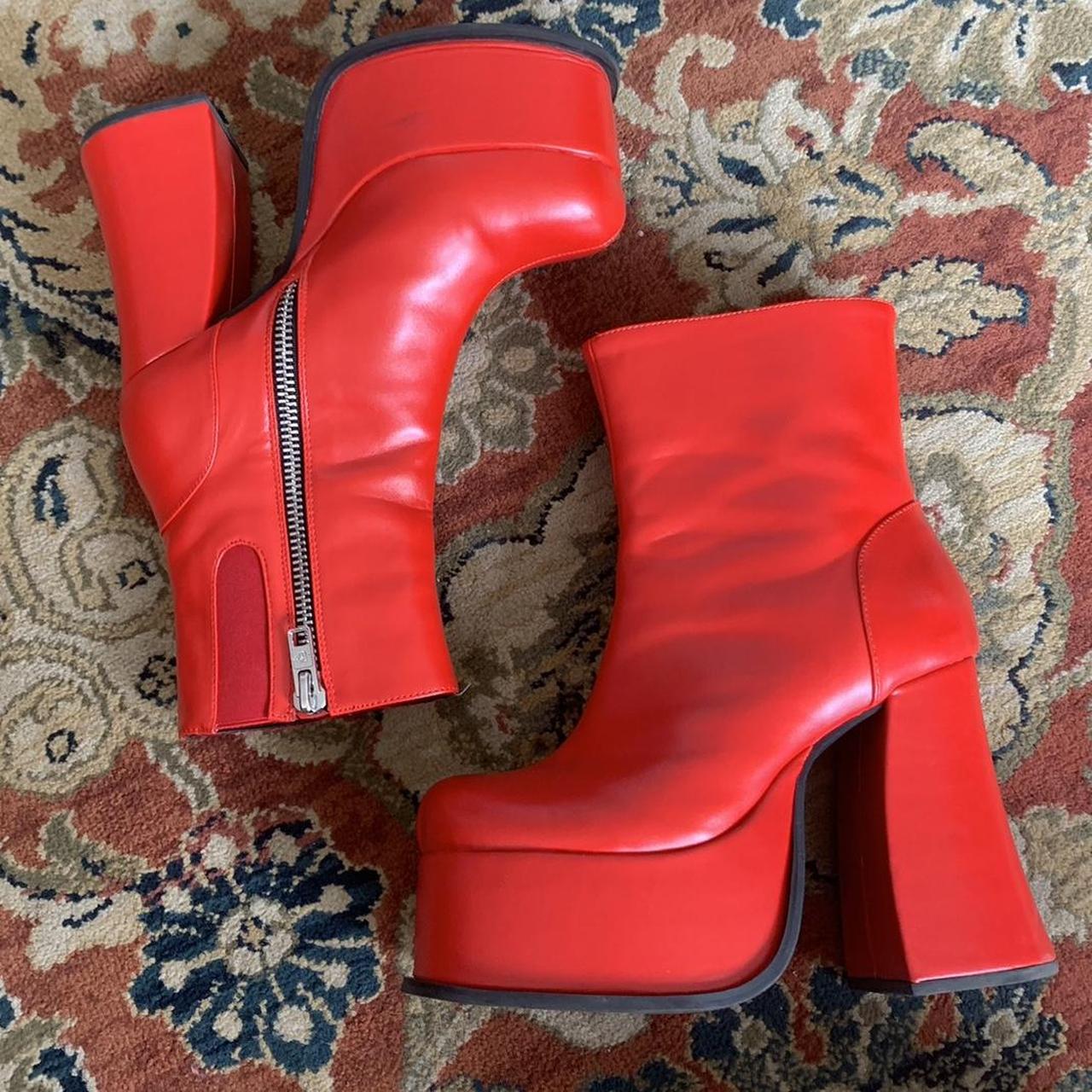 red platform boots