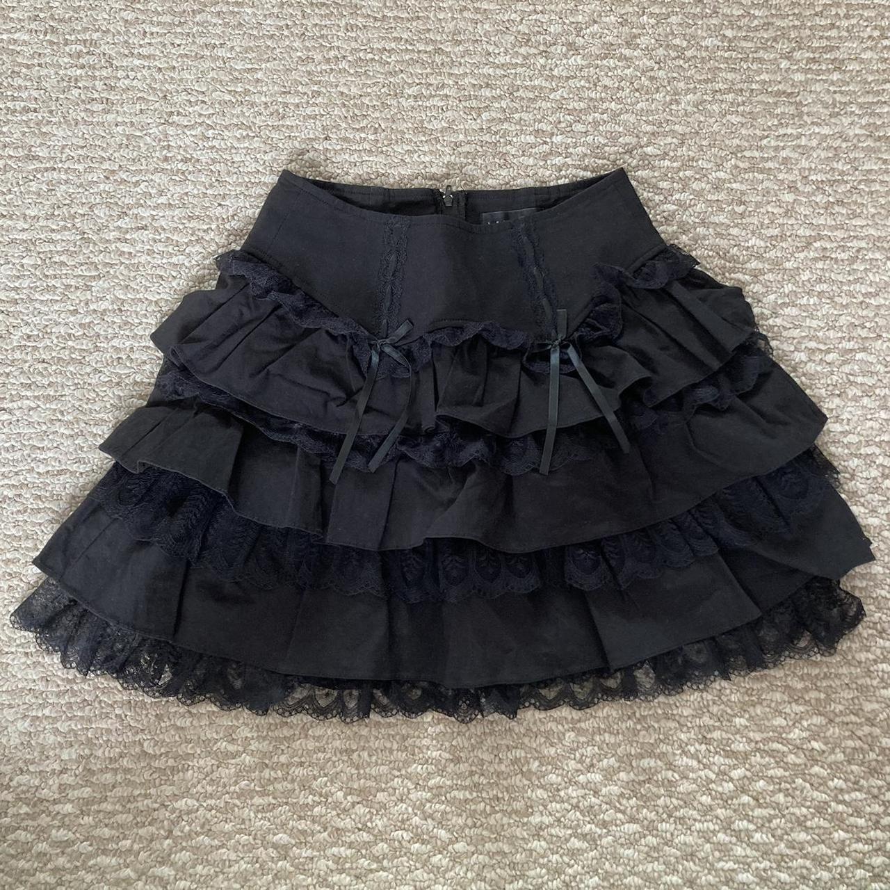 Dolls Kill Women's Black Skirt Depop