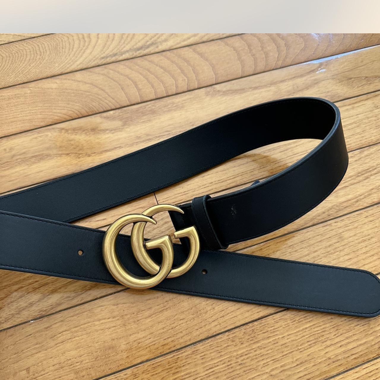 Double g buckle gucci belt deals