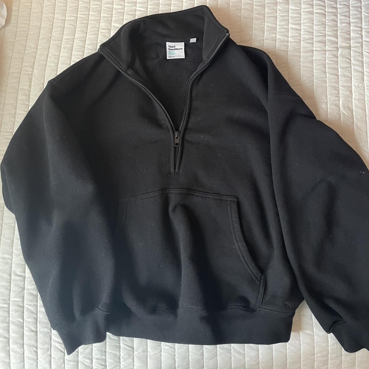 Aritzia TNA Cozy Fleece Mega 1/2 zip sweatshirt with... - Depop