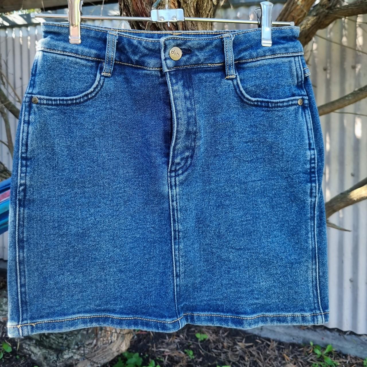 'Dotti' denim skirt, barley worn and in great... - Depop