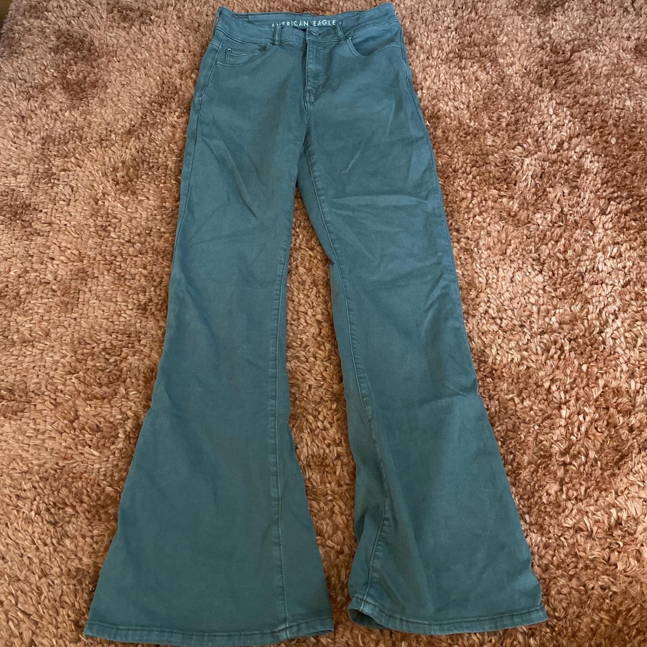 american eagle flare jeans - very stretchy - were - Depop