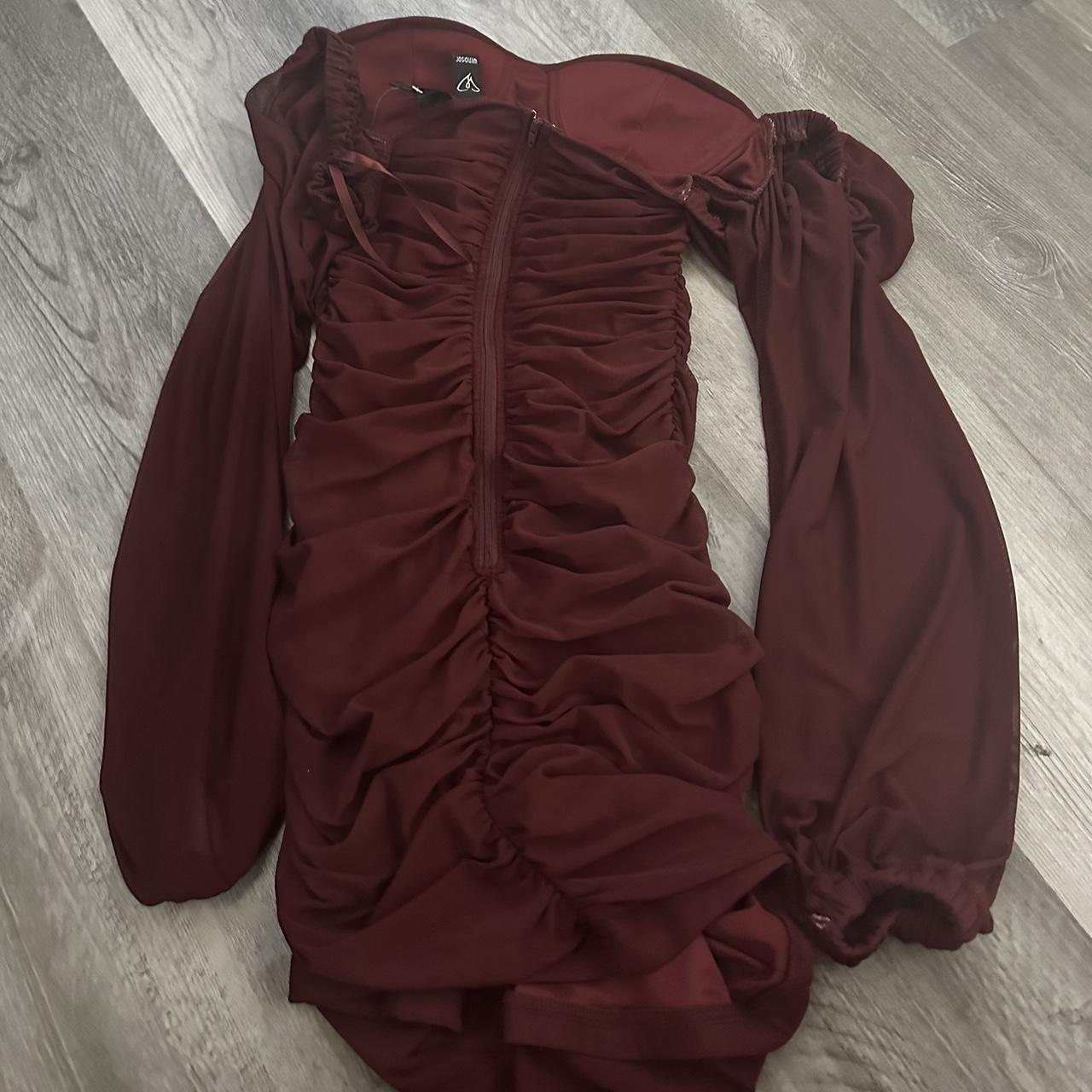 Burgundy Ruched Windsor Dress Size Small (worn once... - Depop