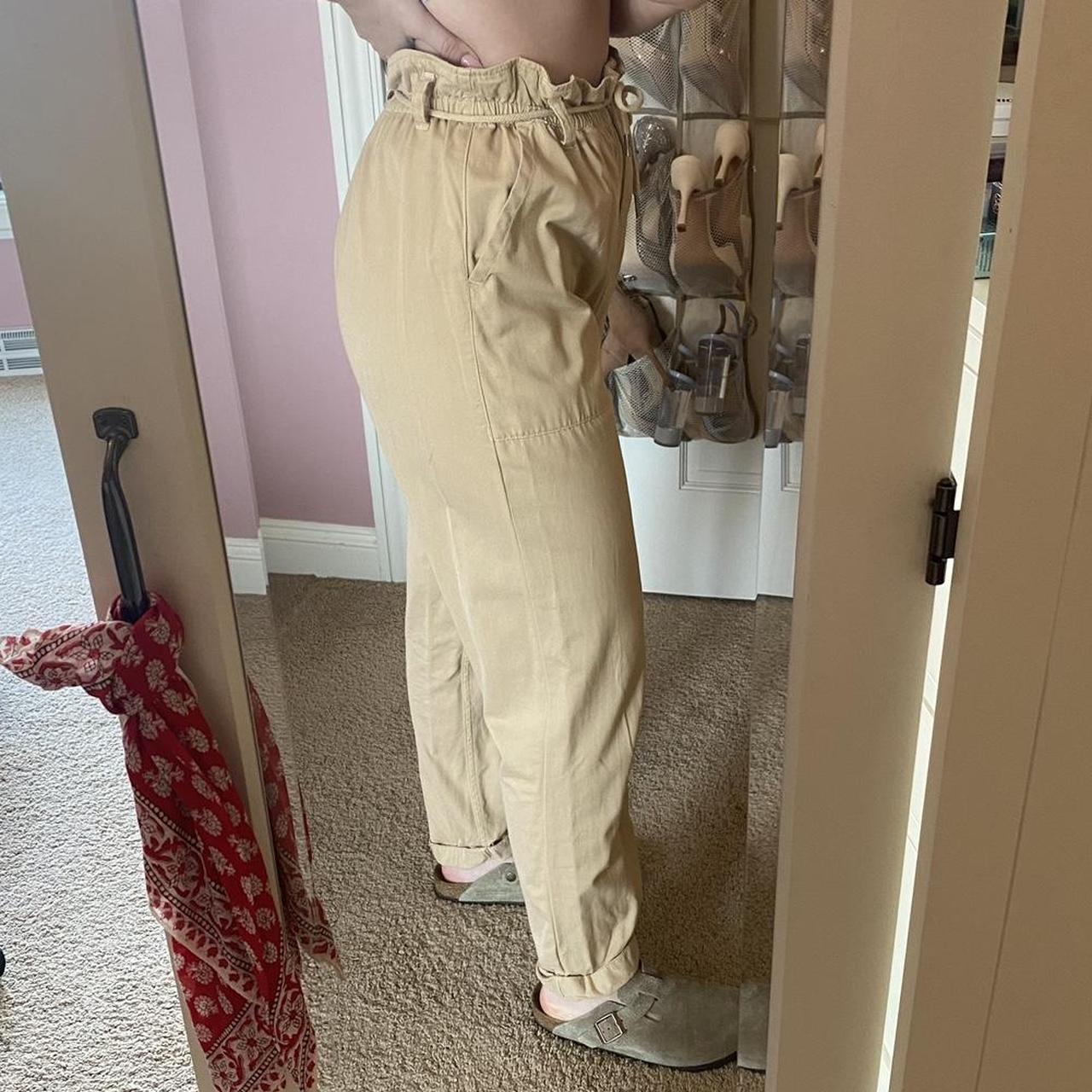 Topshop paper bag waisted khaki pants with a