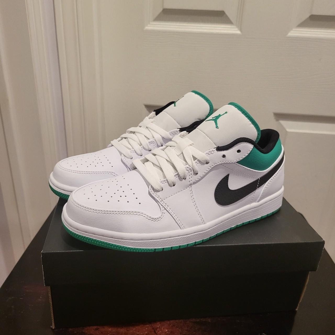 Air Jordan Low White Lucky Green Black The Depop