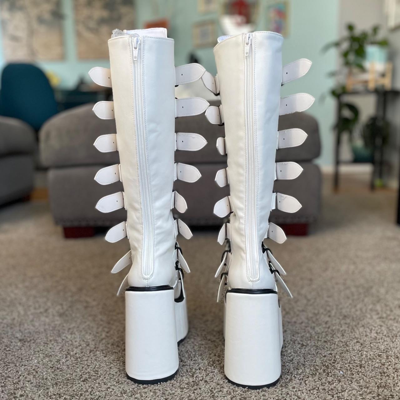 Demonia Women's Knee high Boots - White/Black - U… - image 2